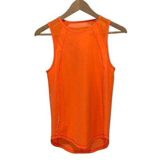 Lululemon Womens Mesh Back Reflective Sculpt Tank Top Highlighter Orange Size 4 - Picture 1 of 7